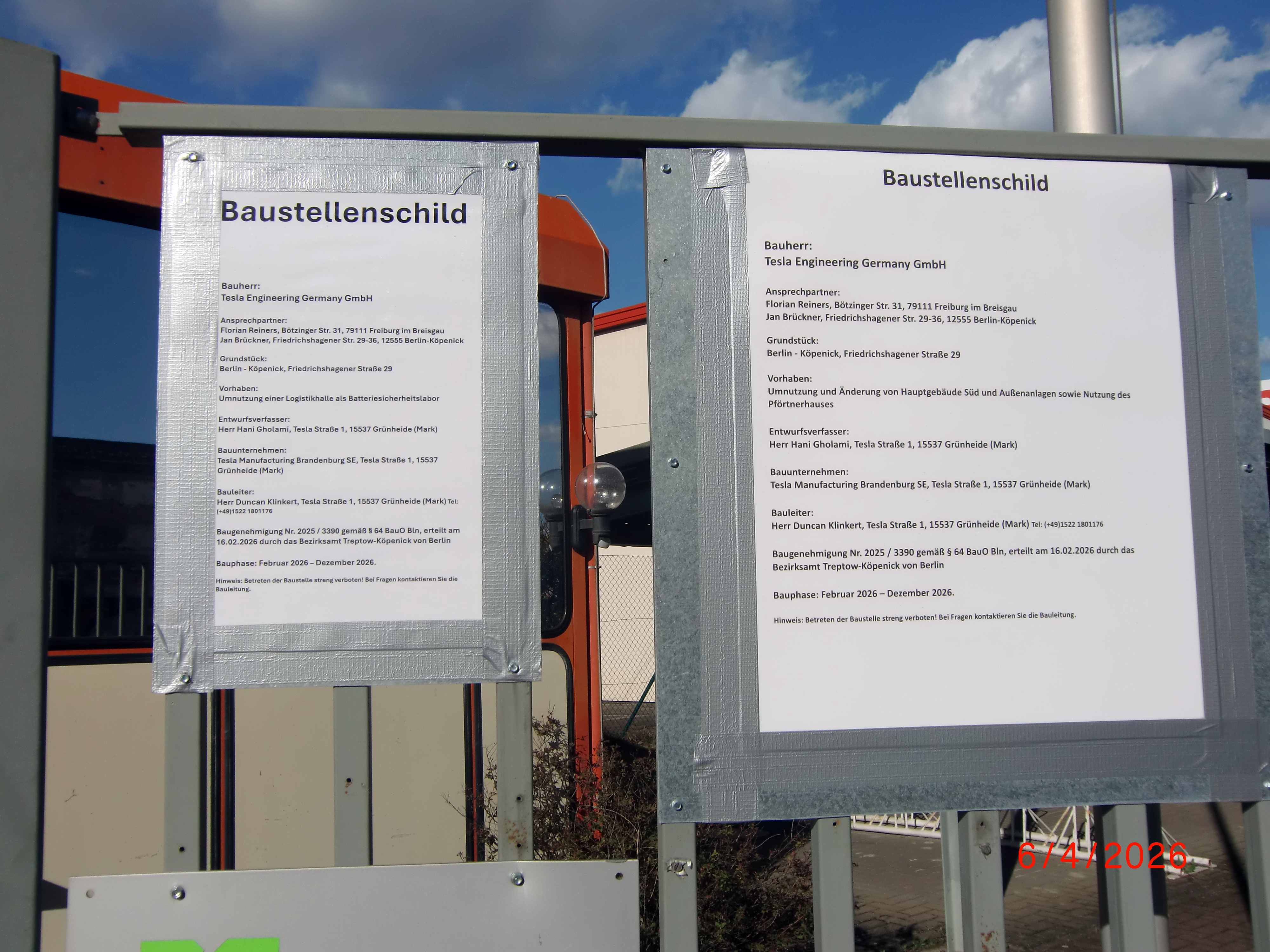 Baustellenschilder